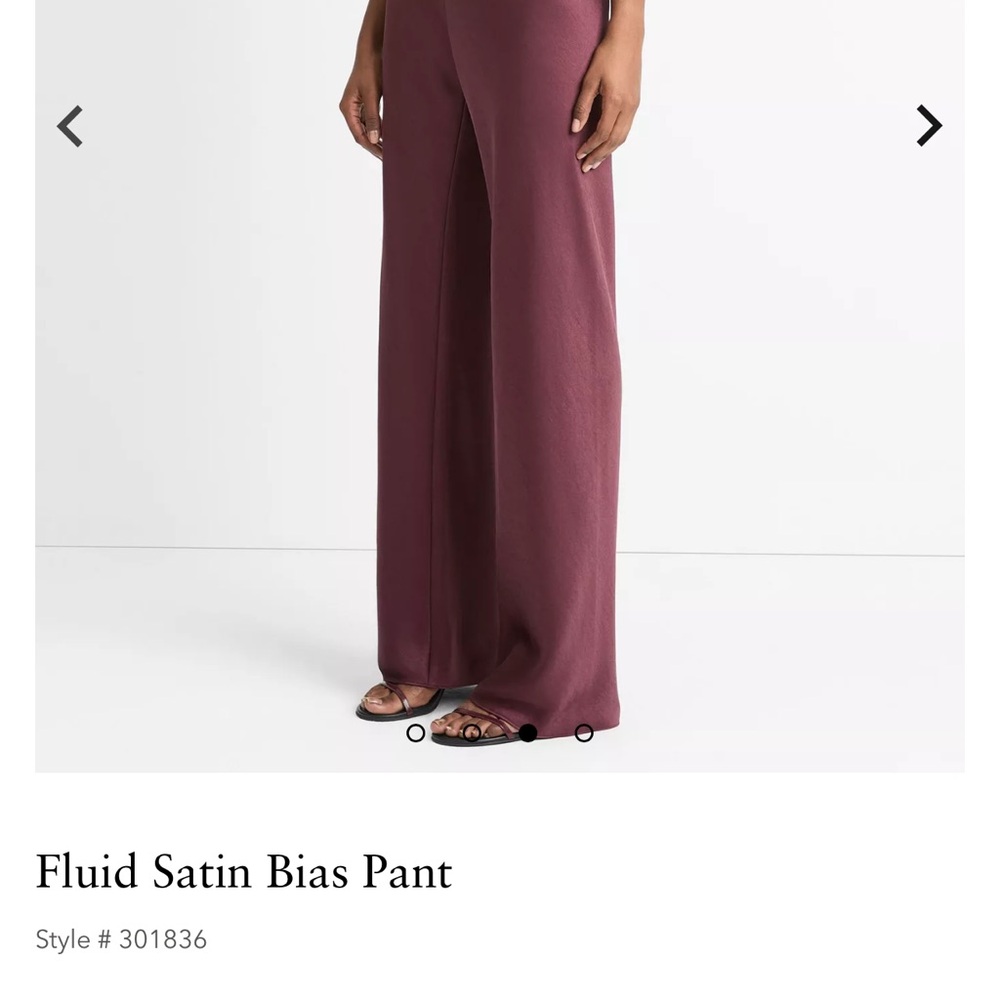 Vince Purple Wide Leg Satin Pants
